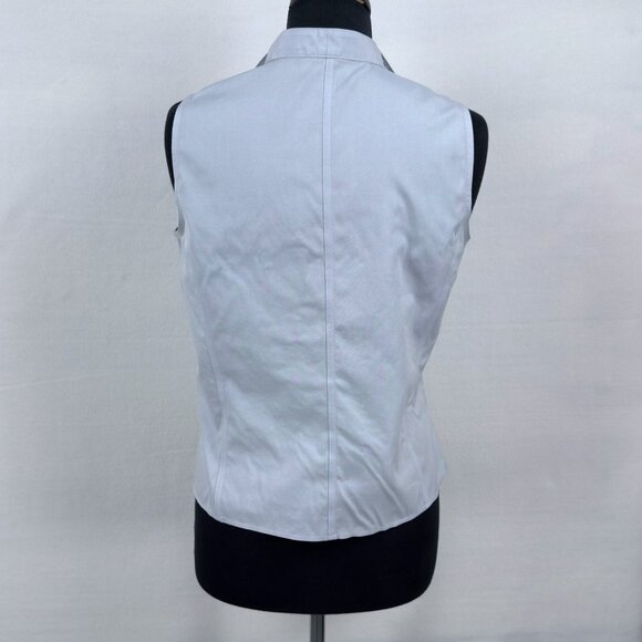 Jones New York 8 Non Iron Light Blue Sleeveless Button Front Blouse Career Top - Picture 4 of 8